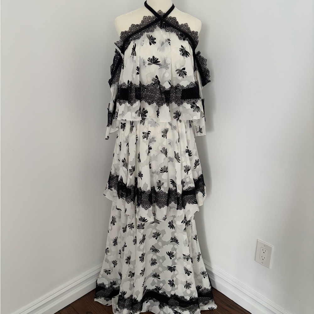 Sachin + Babi Black and White Floral Maxi Dress